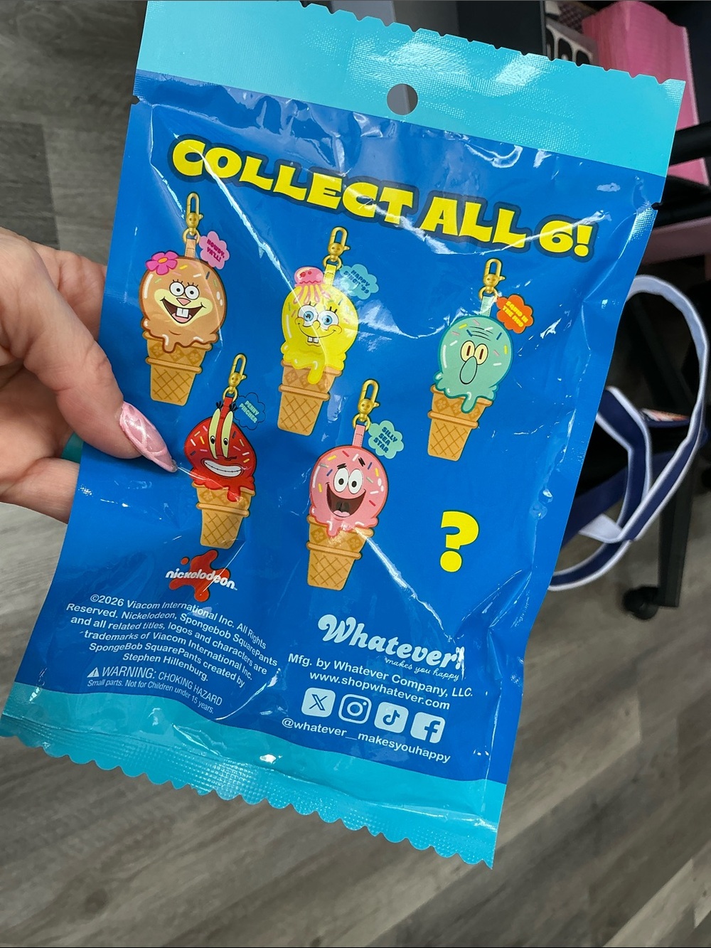 SPONGEBOB MYSTERY BAG SCENTED PADDED VINYL ICE CREAM CONE BAG CHARM